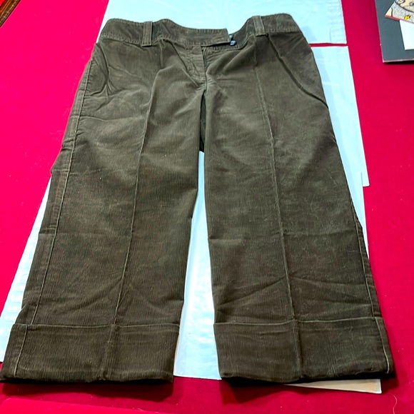 NEW Ann Taylor Lindsay BROWN corduroy capri PANTS sits lower on waist size 8 med - Picture 11 of 16